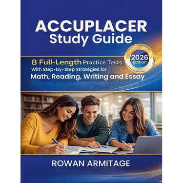 Accuplacer Study Guide 2026: 8 Full-Length Practice Tests with Step-by-Step Strategies for Math, Reading, Writing, and Essay
