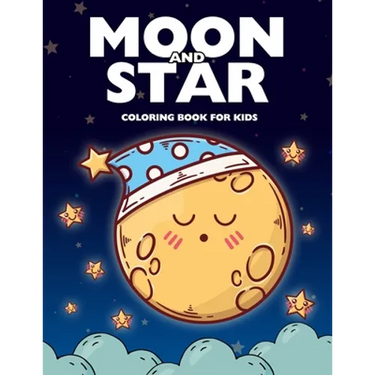 Moon and Star Coloring Book for Kids: Easy & Cute Moon and Star Design Coloring Pages