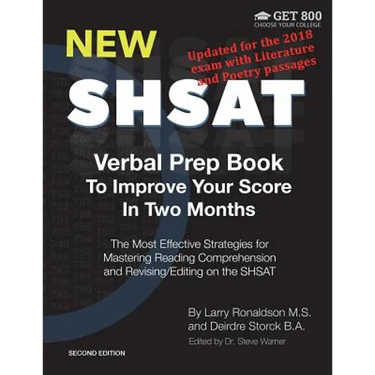 New SHSAT Verbal Prep Book To Improve Your Score In Two Months: The Most Effective Strategies for Mastering Reading Comprehension and Revising/Editing