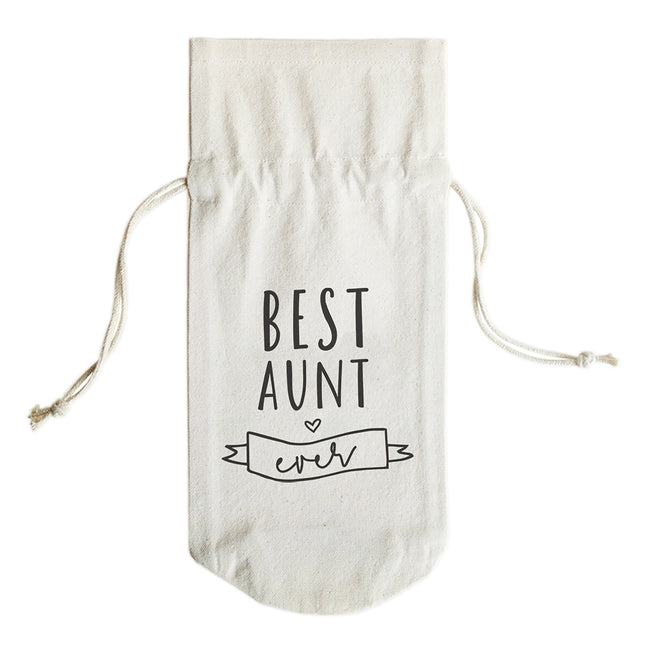 Best Aunt Ever Cotton Canvas Wine Bag by The Cotton & Canvas Co.