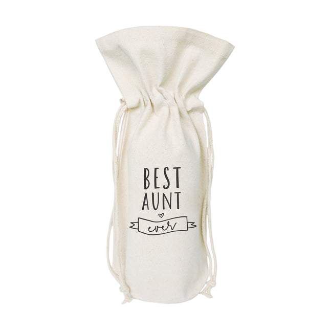 Best Aunt Ever Cotton Canvas Wine Bag by The Cotton & Canvas Co.