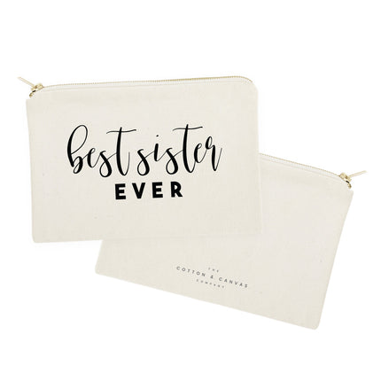 Best Sister Ever Cotton Canvas Cosmetic Bag by The Cotton & Canvas Co.
