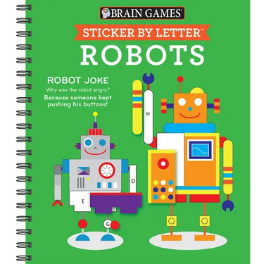 Brain Games - Sticker by Letter: Robots (Sticker Puzzles - Kids Activity Book)