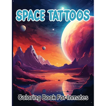 Space Tattoos coloring book for inmates