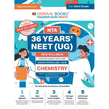Oswaal NEET (UG) 36 Years Chapter-wise Topic-wise Solved Papers Chemistry For 2024 Exams ( New Edition)