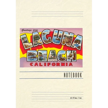 Vintage Lined Notebook Greetings from Laguna Beach, California