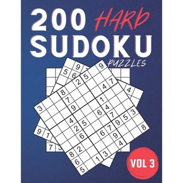 200 Hard Sudoku Puzzles.: Challenging Sudoku Book For Adults ( Volume 3 )