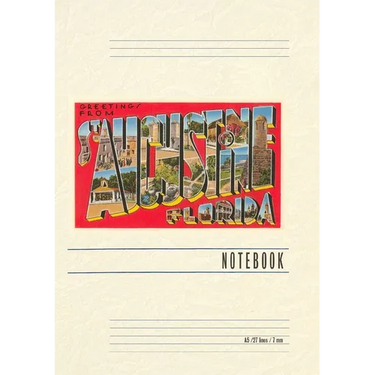 Vintage Lined Notebook Greetings from St. Augustine, Florida