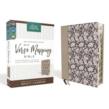 Niv, Verse Mapping Bible, Leathersoft, Navy Floral, Thumb Indexed, Comfort Print: Find Connections in Scripture Using a Unique 5-Step Process