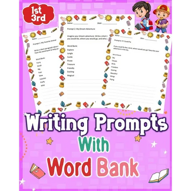 writing prompts with word bank for GRADE 1st to 3rd: Unlock your child's imagination with 3rd-grade writing prompts and engaging passages using a help