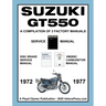 SUZUKI GT550 WORKSHOP MANUAL 1972 to 1977 - A COMPILATION OF 3 ORIGINAL SUZUKI FACTORY MANUALS