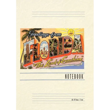 Vintage Lined Notebook Greetings from Florida, Land of Sunshine