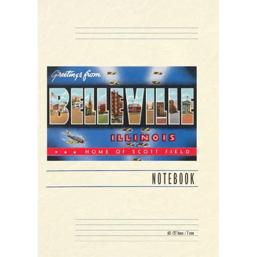 Vintage Lined Notebook Greetings from Belleville, Illinois