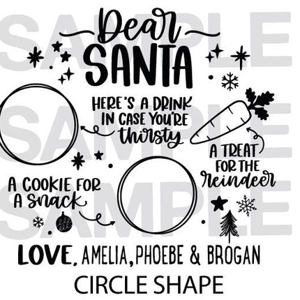 Dear Santa Christmas Eve DIY Create Own Plate / Tray Black Vinyl Christmas Sticker by WinsterCreations™ Official Store