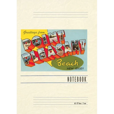 Vintage Lined Notebook Greetings from Point Pleasant Beach, New Jersey
