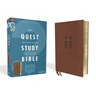 Niv, Quest Study Bible, Leathersoft, Brown, Comfort Print: The Only Q and A Study Bible