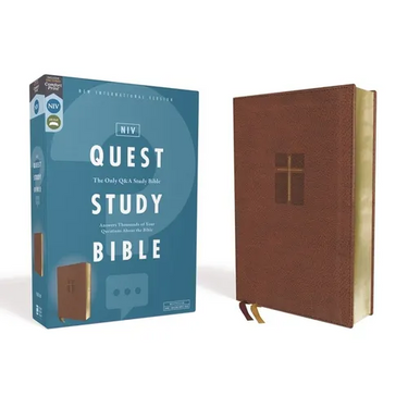 Niv, Quest Study Bible, Leathersoft, Brown, Comfort Print: The Only Q and A Study Bible
