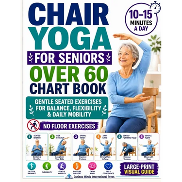 Chair Yoga for Seniors Over 60 Chart Book: A 28-Day Quick Visual Guide with Gentle Seated Exercises to Support Balance, Flexibility & Daily Mobility N