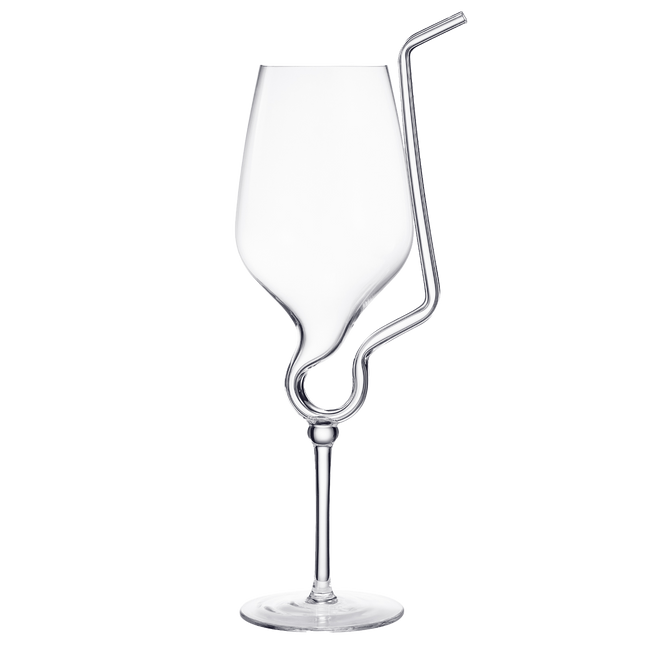 Straw Wine Glass, Spiral Vampire Wine Glass | 16oz | Stemmed Wine Glasses With A Built-In Straw, Creative Cocktail Glassware - Champagne, Gin & Tonic, Juice, Water - Ideal Birthday Cup, Gift, Wedding by The Wine Savant