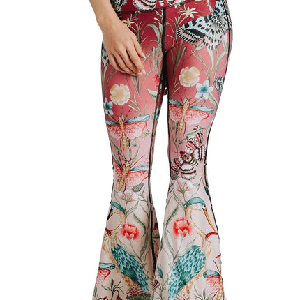 Pretty In Pink Printed Bell Bottoms by Yoga Democracy