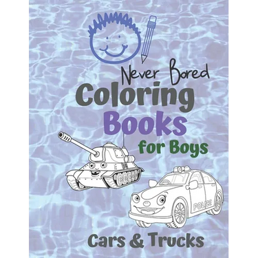 Coloring Books for Boys Cars & Trucks: Awesome Cool Cars And Vehicles: Cool Cars, Trucks, Bikes and Vehicles Coloring Book For Boys Aged 6-12