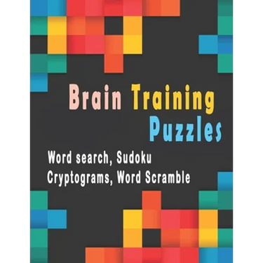 Brain Training Puzzles: Puzzle Activity Book for Adults, 180+ Large Print Assorted Puzzle Book - Word search, Sudoku, Cryptograms, Word Scramb