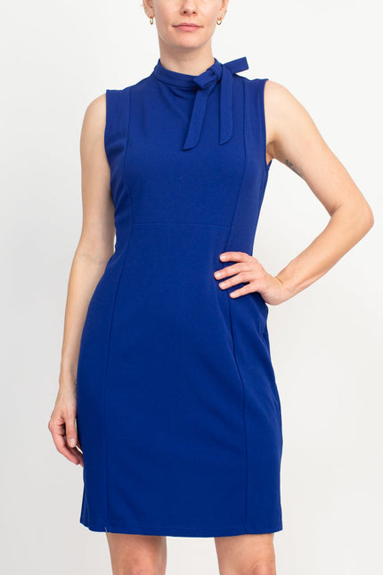 Emma & Michele Tie Neck Sheath Dress by Curated Brands