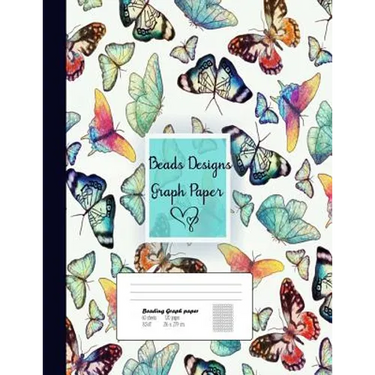 Beads Designs Graph Paper: Graph Paper for Bead Pattern, Jewelry Pattern Designs Your Favorite/ Loomed Bead Projects/Butterfly Cover, 8.5"x 11",1