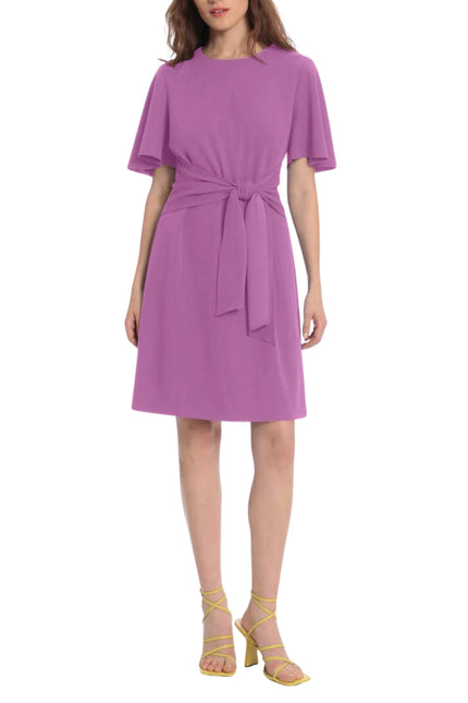 Donna Morgan Juniper Tie Front Flutter Sleeves Dress by Curated Brands