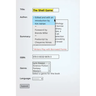 The Shell Game: Writers Play with Borrowed Forms