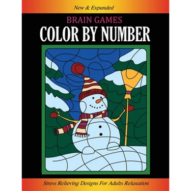 Brain Games Color By Number: Stress Relieving Designs for Adults Relaxation Easy Coloring Book of Flowers, Gardens, Animals, and More...