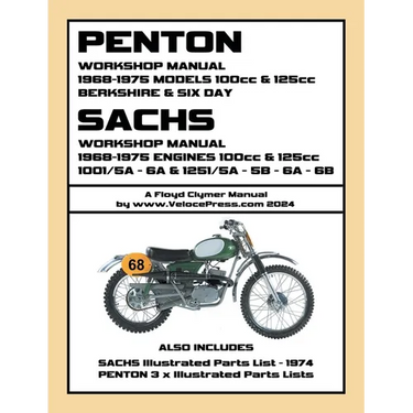 PENTON - SACHS 1968-1975 BERKSHIRE & SIX DAY 100cc & 125cc WORKSHOP MANUALS