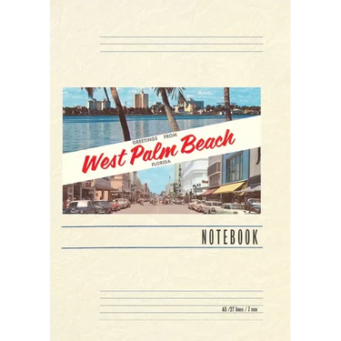 Vintage Lined Notebook Greetings from West Palm Beach, Florida