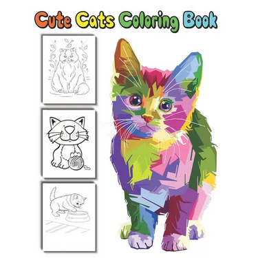 Cute Cats coloring Book: amazing Gift for kids and cat lovers to enjoy coloring beautiful and cute cats