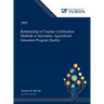 Relationship of Teacher Certification Methods to Secondary Agricultural Education Program Quality