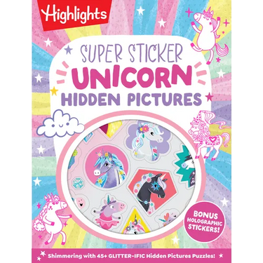 Super Sticker Unicorn Hidden Pictures: Hidden Pictures Puzzle Book for Kids Ages 6-9 with Magical Unicorn Adventures, Dragons, Gnomes and Over 30 Whim