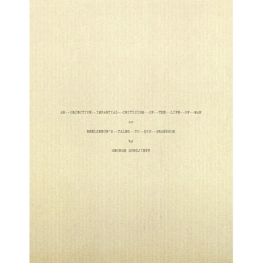 Beelzebub's Tales to His Grandson: Typescript Facsimile