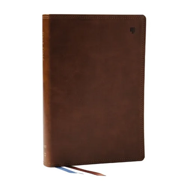 Net Bible, Large Print Thinline with Cross References, Brown Leathersoft, Comfort Print, (Thumb Indexed)
