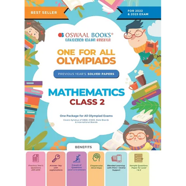 Oswaal One For All Olympiad Previous Years' Solved Papers, Class-2 Mathematics Book (For 2022-23 Exam)