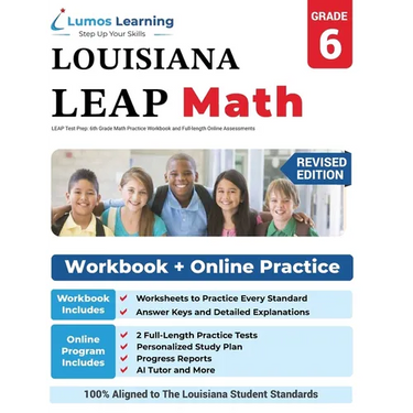LEAP Test Prep: 6th Grade Math Practice Workbook and Full-length Online Assessments: LEAP Study Guide