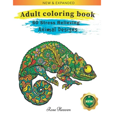 Adult Coloring Book: 60 One Sided Unique Designs Animal Coloring Book For Easy Relaxation And Stress Relieving