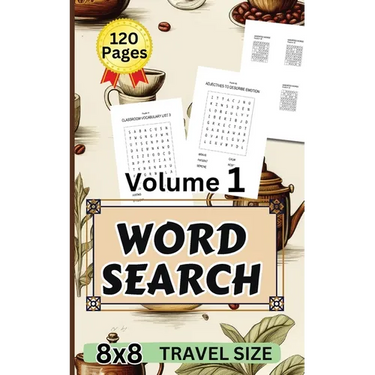 8x8 Word Search Travel Size Volume 1: 5"x 8" Pocket Size Fun Puzzlers Pocket Size Books/Easy and Medium Difficulty