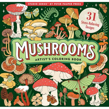 Mushrooms Adult Coloring Book (31 One-Sided Designs on Thick Paper)