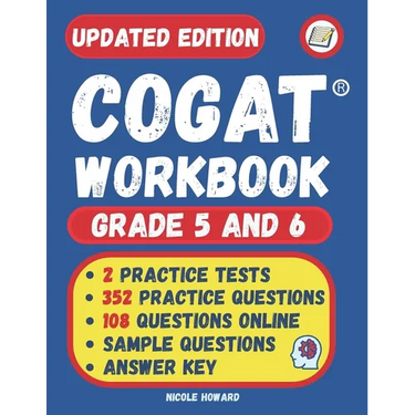 Cogat(r) Workbook Grade 5 and 6: 2 Manuscripts, Cogat(r) Grade 5 Test Prep, Cogat(r) Grade 6 Test Prep, Level 11 and 12 Form 7, 352 Practice Questions