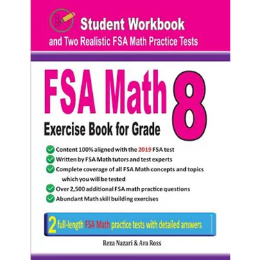 FSA Math Exercise Book for Grade 8: Student Workbook and Two Realistic FSA Math Tests