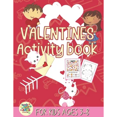 valentines activity book for kids ages 3-8: happy valentines day activity gift for kids ages 3 and up.