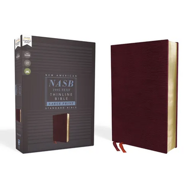 Nasb, Thinline Bible, Large Print, Bonded Leather, Burgundy, Red Letter Edition, 1995 Text, Comfort Print