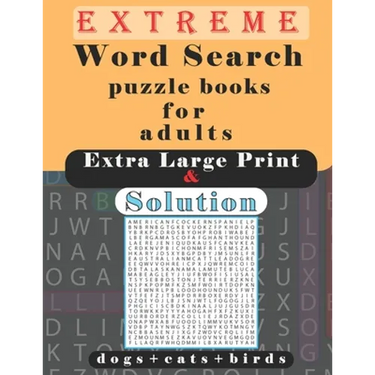 extreme word search puzzle books for adults extra large print and solution: challenging word search books hard level, Great Book of Word Search, Brain
