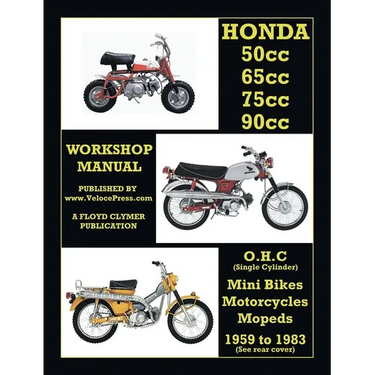 HONDA 50cc, 65cc, 70cc & 90cc OHC SINGLES 1959-1983 ALL MODELS WORKSHOP MANUAL