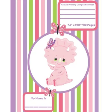 Classic Primary Composition Book: Primary Composition Notebook Dinosaur Early Creative Writing Tablet Stripe Pattern